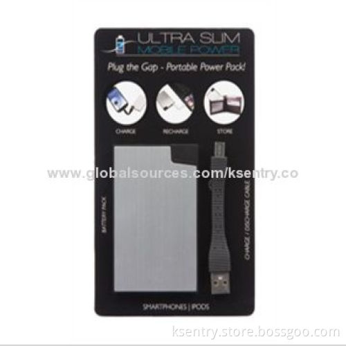 Mini ultra-thin (5mm) card external portable power bank, same size as credit card